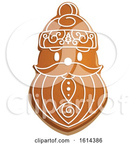 Clipart of a Christmas Santa Gingerbread Cookie with Icing - Royalty Free Vector Illustration by Vector Tradition SM