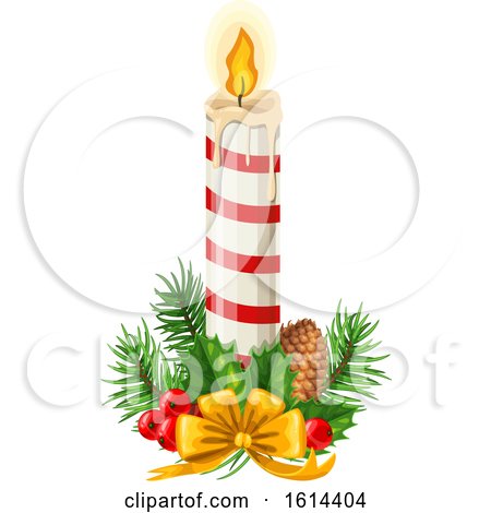 Clipart of a Christmas Candle - Royalty Free Vector Illustration by Vector Tradition SM