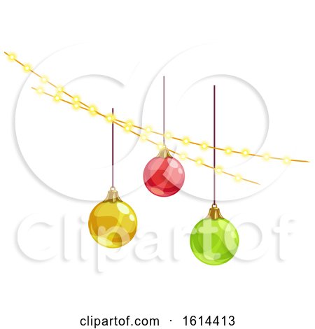 Clipart of Christmas Lights and Baubles - Royalty Free Vector Illustration by Vector Tradition SM