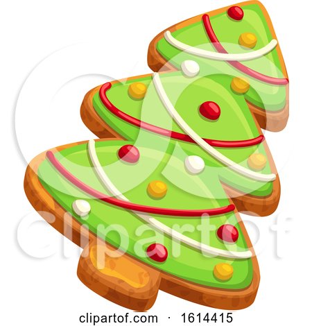 Clipart of a Christmas Tree Cookie - Royalty Free Vector Illustration by Vector Tradition SM