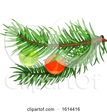 Clipart of a Christmas Tree Branch - Royalty Free Vector Illustration by Vector Tradition SM