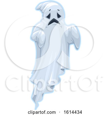 Clipart of a Halloween Sheet Ghost - Royalty Free Vector Illustration by Vector Tradition SM