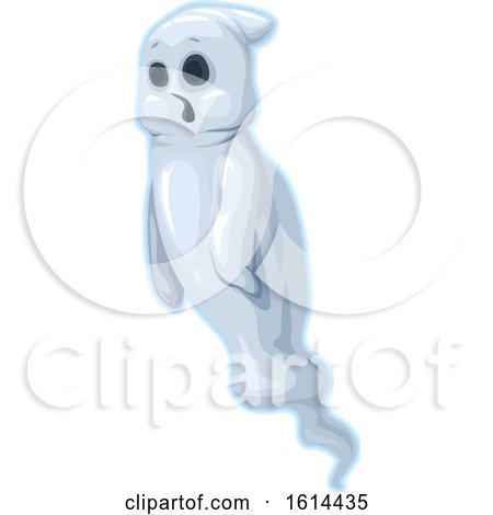 Clipart of a Halloween Sheet Ghost - Royalty Free Vector Illustration by Vector Tradition SM