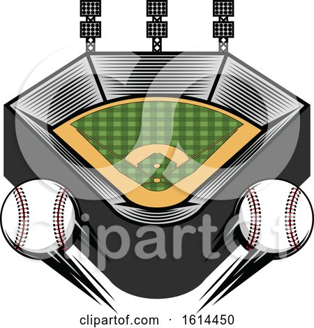 Clipart of a Baseball Stadium - Royalty Free Vector Illustration by Vector Tradition SM