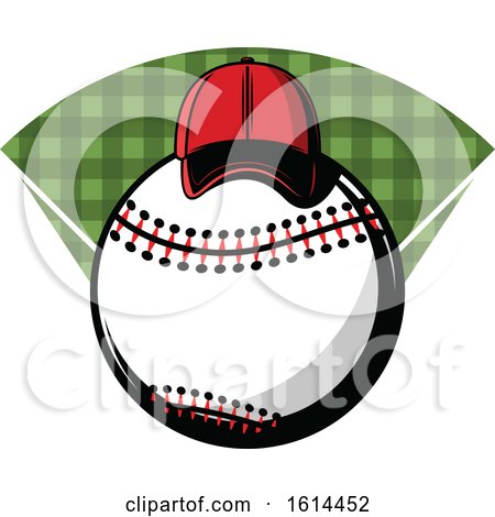 Clipart of a Hat on a Baseball - Royalty Free Vector Illustration by Vector Tradition SM