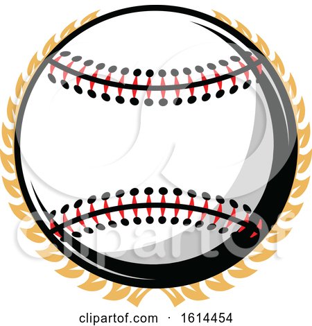 Clipart of a Baseball and Wreath - Royalty Free Vector Illustration by Vector Tradition SM