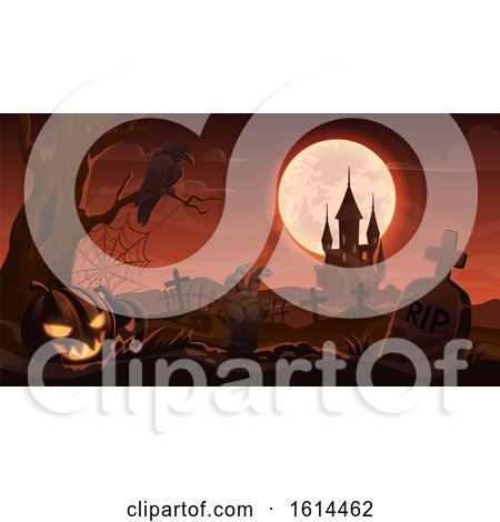 Clipart of a Halloween Background - Royalty Free Vector Illustration by Vector Tradition SM