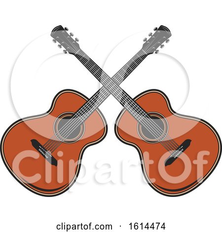 Clipart of Crossed Guitars - Royalty Free Vector Illustration by Vector Tradition SM