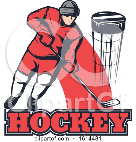Clipart of a Hockey Player - Royalty Free Vector Illustration by Vector Tradition SM