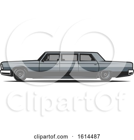 Clipart of a Classic Limo Car - Royalty Free Vector Illustration by Vector Tradition SM