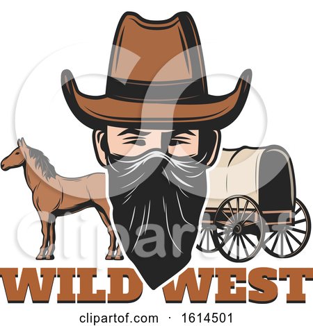 Clipart of a Western Outlaw - Royalty Free Vector Illustration by Vector Tradition SM