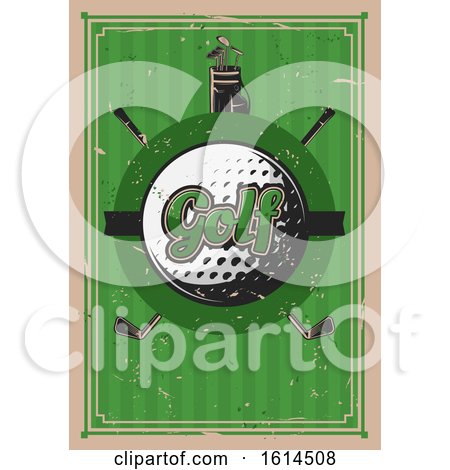 Clipart of a Distressed Golf Background - Royalty Free Vector Illustration by Vector Tradition SM