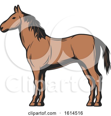 Clipart of a Brown Horse - Royalty Free Vector Illustration by Vector Tradition SM