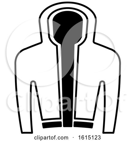 Clipart of a Black and White Jacket - Royalty Free Vector Illustration by Lal Perera