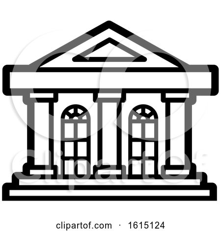 Clipart of an Old Building Facade Icon - Royalty Free Vector Illustration by Lal Perera
