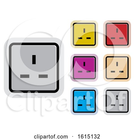 Clipart of Colorful Socket Plug Icons - Royalty Free Vector Illustration by Lal Perera