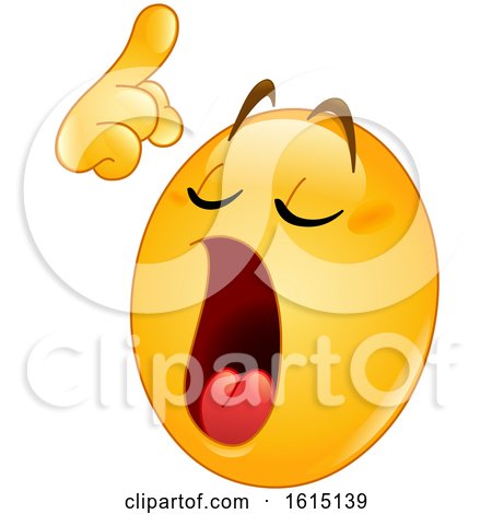 Clipart of a Yellow Smiley Face Emoticon Making a Point - Royalty Free Vector Illustration by yayayoyo