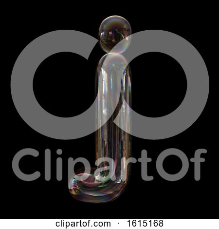 Clipart of a Soap Bubble Lowercase Letter J on a Black Background - Royalty Free Illustration by chrisroll