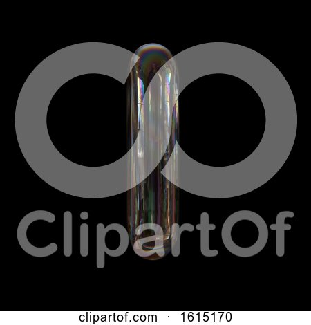 Clipart of a Soap Bubble Lowercase Letter L on a Black Background - Royalty Free Illustration by chrisroll