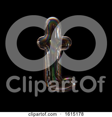 Clipart of a Soap Bubble Lowercase Letter T on a Black Background - Royalty Free Illustration by chrisroll