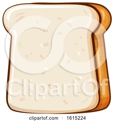 Clipart of a Cartoon Slice of Bread - Royalty Free Vector Illustration by Domenico Condello