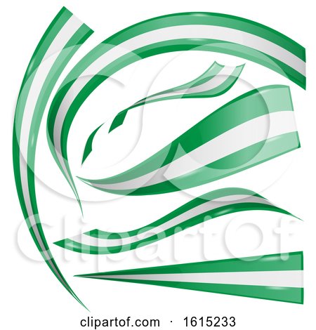 Clipart of Nigerian Flag Banners - Royalty Free Vector Illustration by Domenico Condello