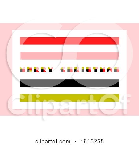 Minimalistic Merry Christmas Greeting Card with Retro Style Lettering and Abstract Multicolor Blocks by elena