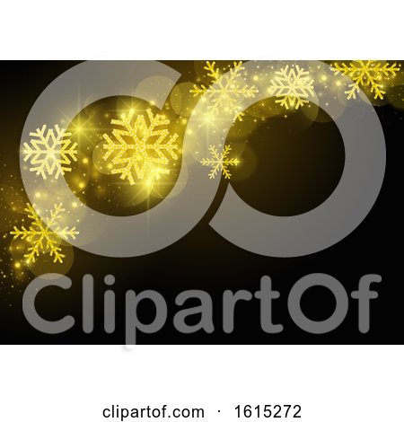 Clipart of a Golden Christmas Snowflake and Flare Background - Royalty Free Vector Illustration by dero