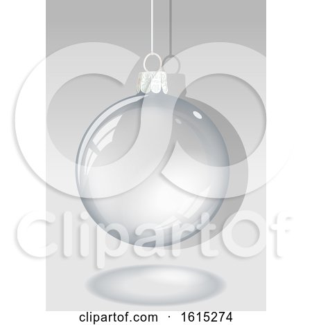 Clipart of a 3d Clear Glass Christmas Bauble - Royalty Free Vector Illustration by dero