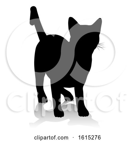 Silhouette Cat Pet Animal, on a white background by AtStockIllustration