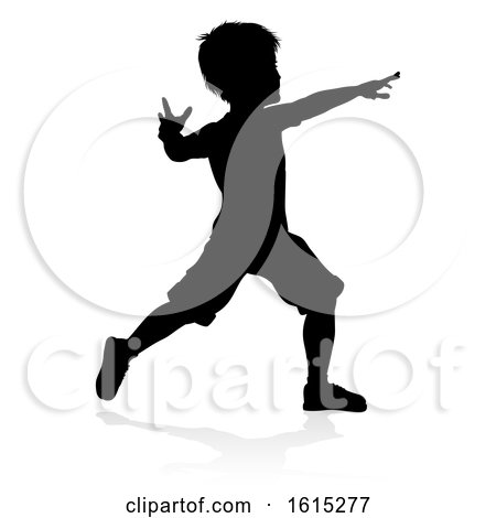Child Silhouette, on a white background by AtStockIllustration