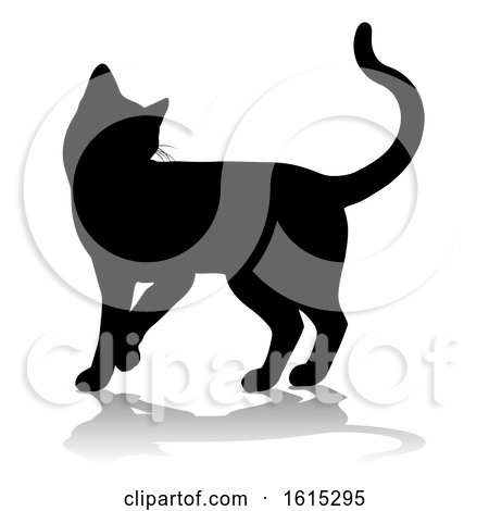 Silhouette Cat Pet Animal, on a white background by AtStockIllustration