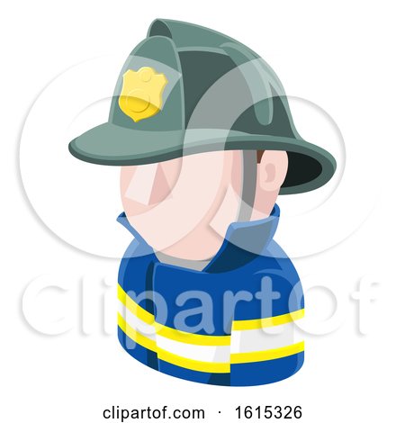 Fireman Avatar People Icon by AtStockIllustration