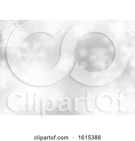 Clipart of a Silver Winter Snowflake Christmas Background - Royalty Free Vector Illustration by dero