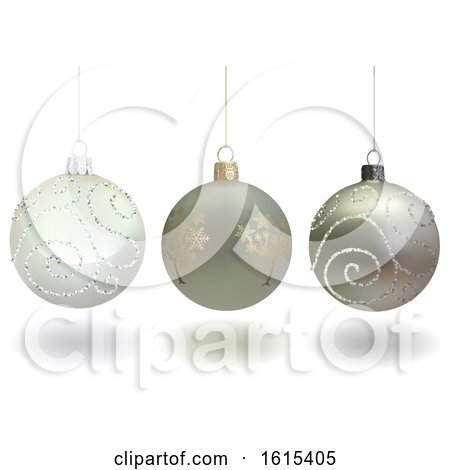 Clipart of 3d Christmas Baubles on a White Background - Royalty Free Vector Illustration by dero