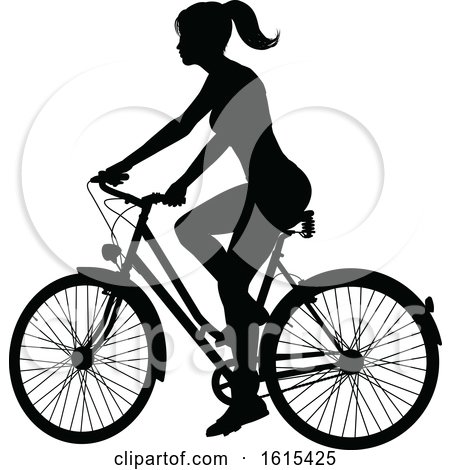 Bicycle Riding Bike Cyclist Silhouettes by AtStockIllustration