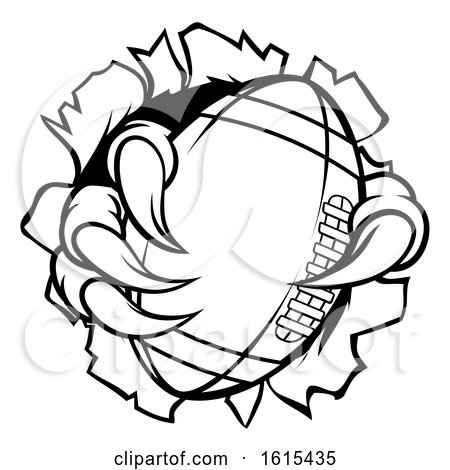 Football Ball Eagle Claw Talons Ripping Background by AtStockIllustration