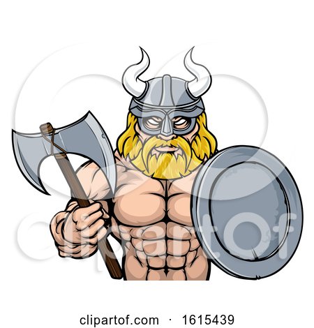 Viking Warrior Mascot by AtStockIllustration