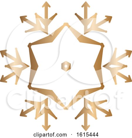 Gold Winter Christmas Snowflake by KJ Pargeter