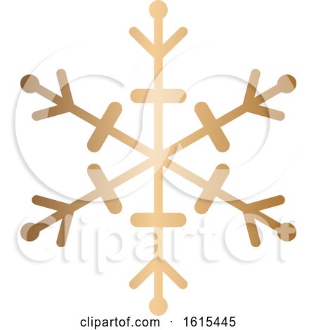 Gold Winter Christmas Snowflake by KJ Pargeter