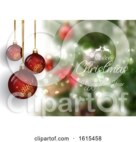 Christmas Bauble Background with Defocussed Background by KJ Pargeter