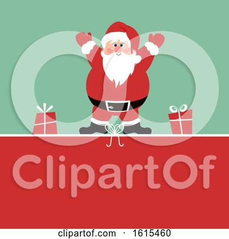 Christmas Background with Santa Claus and Gifts by KJ Pargeter