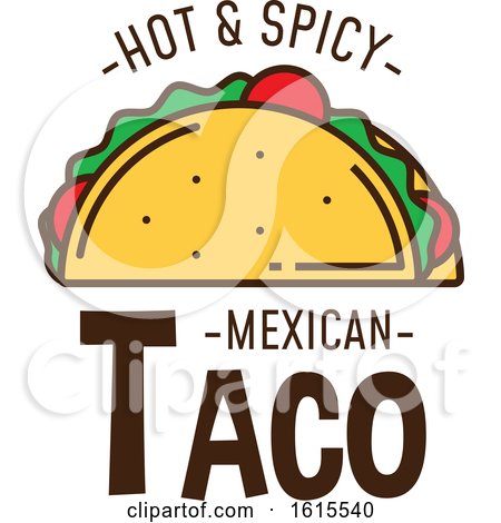 Clipart of a Taco with Text - Royalty Free Vector Illustration by Vector Tradition SM