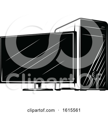 Clipart of a Desktop Computer - Royalty Free Vector Illustration by Vector Tradition SM