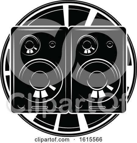 Clipart of a Cd and Music Speakers - Royalty Free Vector Illustration by Vector Tradition SM