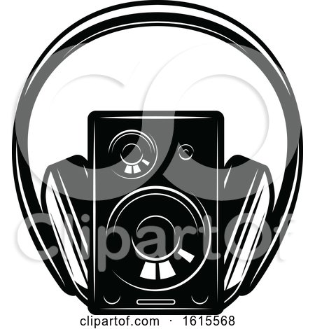Clipart of a Speaker and Headphone - Royalty Free Vector Illustration by Vector Tradition SM