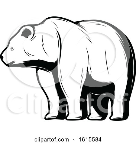 Clipart of a Black and White Bear - Royalty Free Vector Illustration by Vector Tradition SM