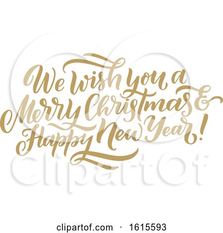 Clipart of a We Wish You a Merry Christmas and Happy New Year Greeting - Royalty Free Vector Illustration by Vector Tradition SM