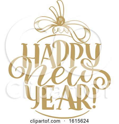 Clipart of a Happy New Year Greeting - Royalty Free Vector Illustration by Vector Tradition SM