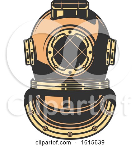 Clipart of a Nautical Diving Helmet - Royalty Free Vector Illustration by Vector Tradition SM